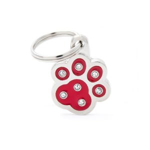chic-red-paw-strass-id-tag
